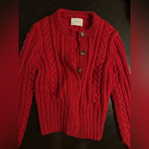 Doen Audrey Cardigan Sweater in Red Sumac. Size XS. Like new. - Picture 4 of 5